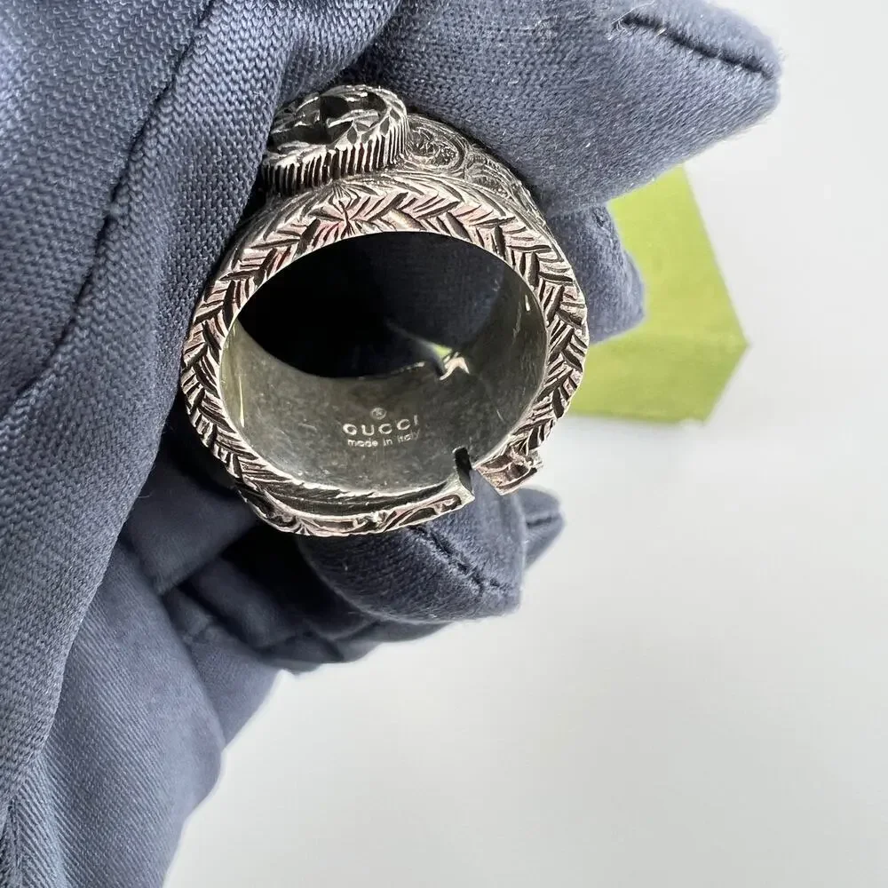 NIB Gucci Sterling Silver Garden Ring Size 10 - Picture 11 of 14